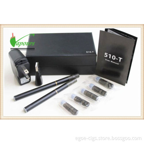 Mini 510 T 180mah Womens Electronic Cigarette With 350 Puffs , Black
